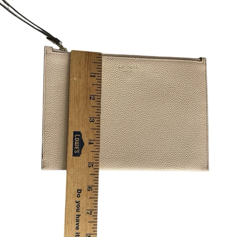 Kate Spade New‎ York Wristlet Clutch Pink Beige Leather Zip Top Purse Bag